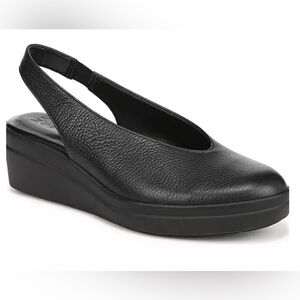 NWT Naturalizer Sutton Slingback Wedge Shoes black Leather Sz 11 wide